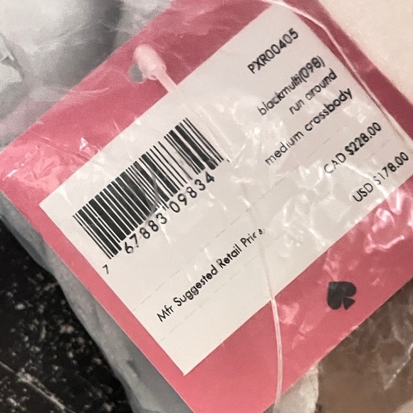 kate spade run around medium crossbody - black multi - Picture 7 of 7